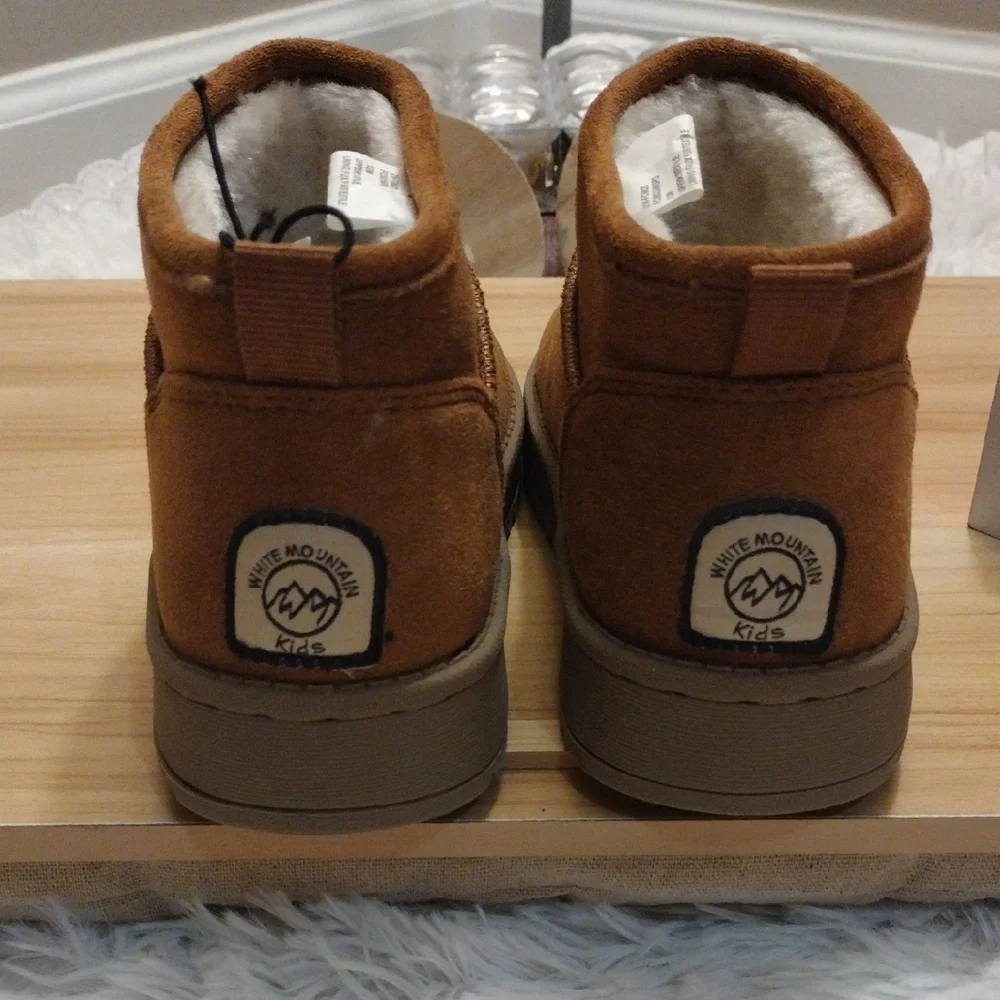 White Mountain Kids Brown Fleece Lined Boots Girl Size 12 🆕